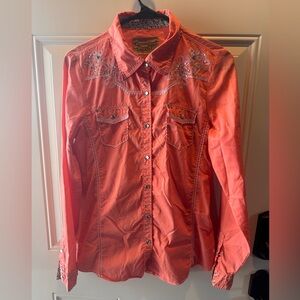 Cowgirl Legend Women's Coral Button Down Shirt